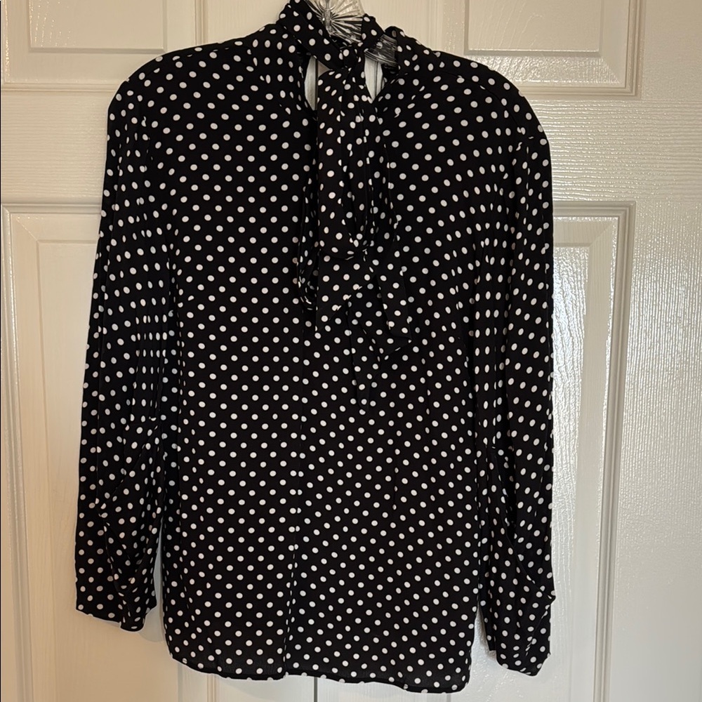 Zara Polka Dot Black and White Women's Top